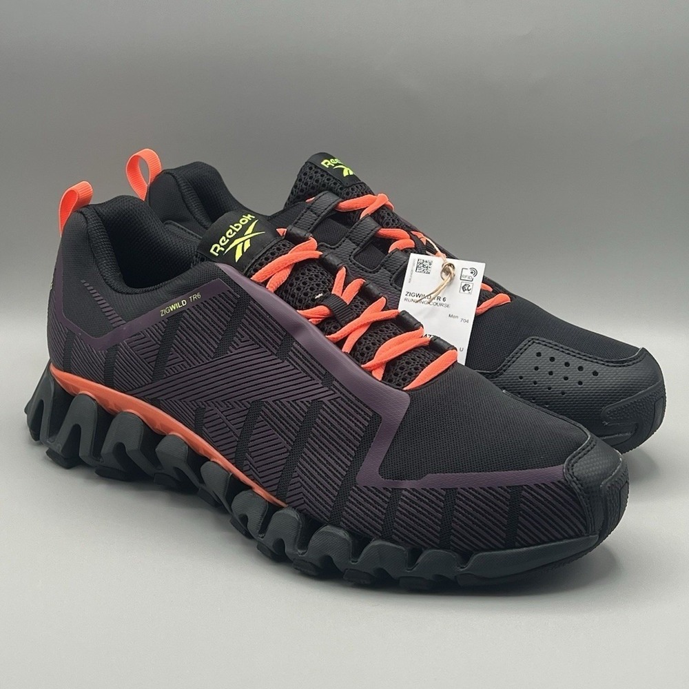 Reebok Zigwild TR6 Black Purple Coral Running Shoes - Men's Size 12 NEW